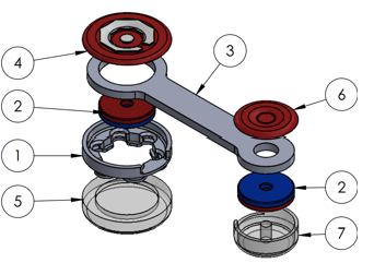 Exploded CAD view of the device