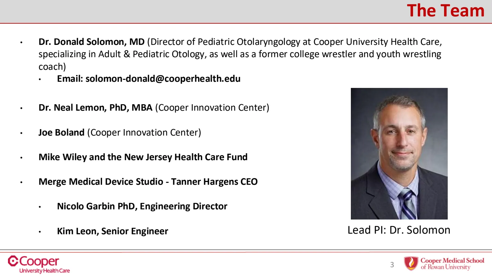Slide 3 of 32: The team