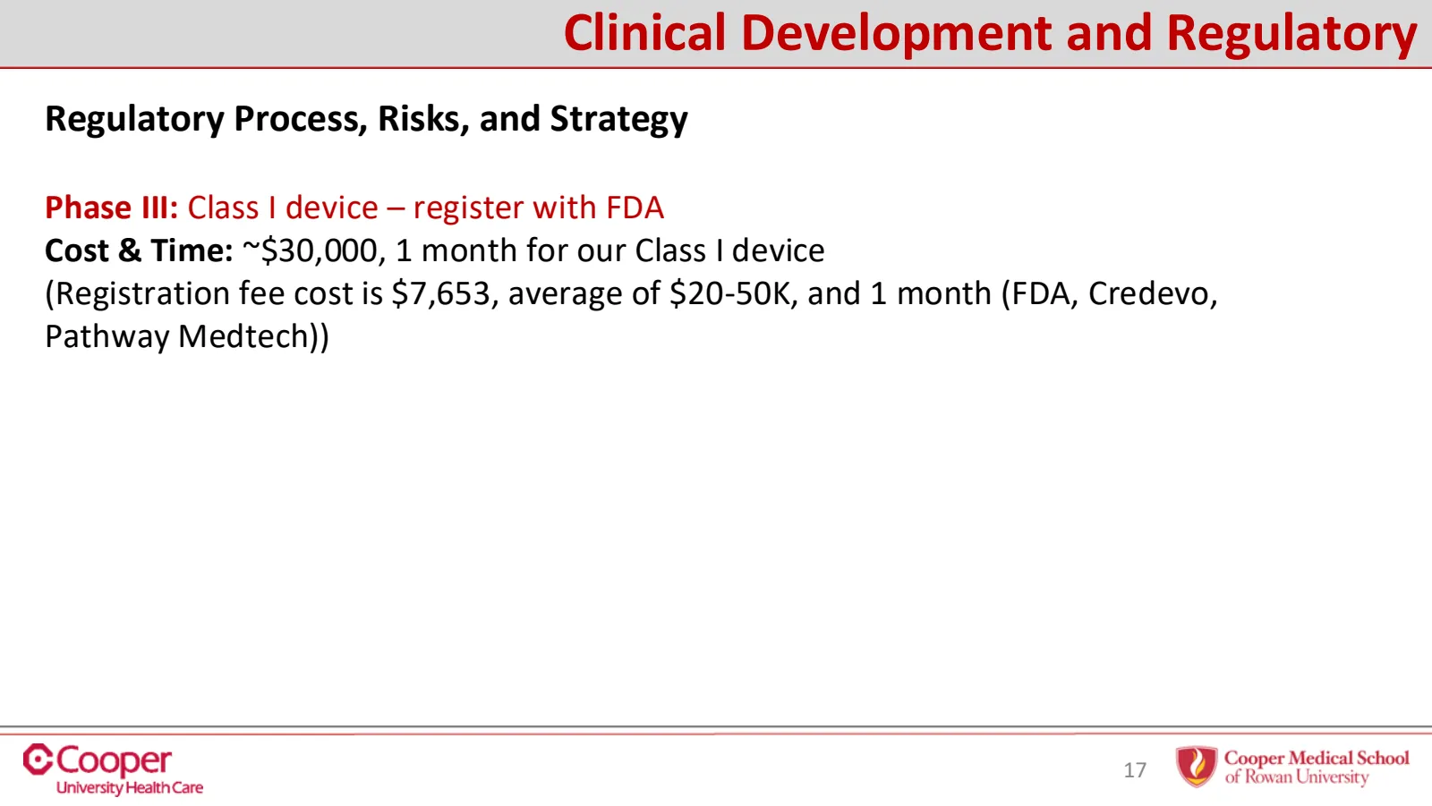 Slide 17 of 32: Clinical development and regulatory