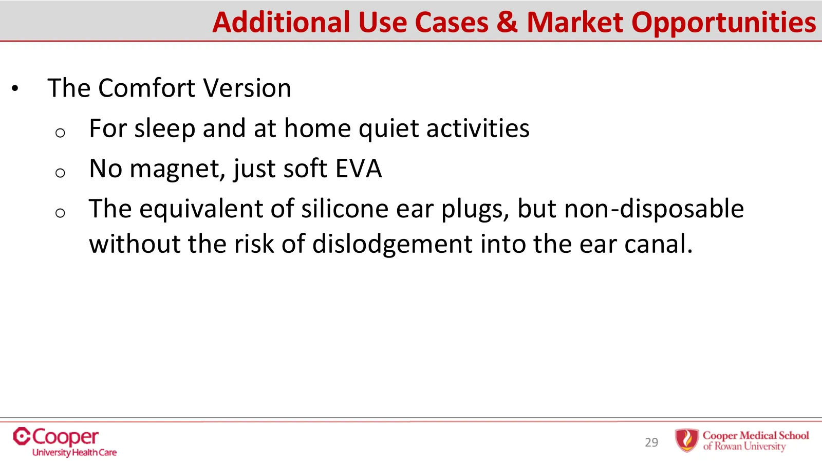 Slide 29 of 32: Additional use cases: the comfort version